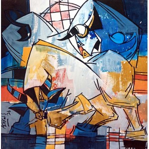 Ashkal, 18 x 18 Inch, Acrylic on Canvas, Figurative Painting, AC-ASH-344 Ashkal, 18 x 18 Inch, Acrylic on Canvas, Figurative Painting, AC-ASH-344